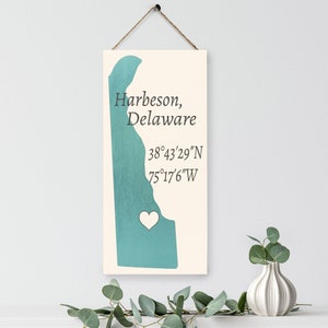 Harbeson, Delaware Nautical Wood Sign, Delaware Gifts and Souvenirs