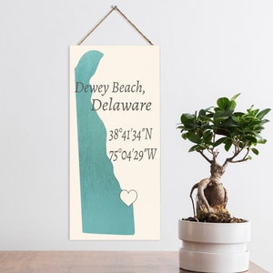 Dewey Beach Delaware Sign, Dewey Beach Delaware Gifts, Dewey Beach Coordinates Sign, Dewey Beach Decor
