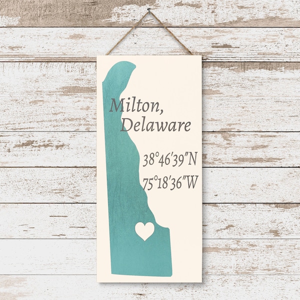 Milton, Delaware Nautical Wooden Sign, Milton Delaware Sign, Delaware Gifts, Delaware Decor, 6x13 Inch Hanging Sign, Delaware Pride