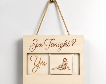Sex Tonight Yes or No Slider Sign | Bridal Shower Naughty Gift