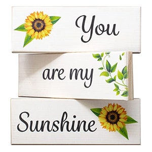 You Are My Sunshine Decor, You Are My Sunshine Gifts, Sunflower Decorations, Sunflower Tiered Tray, Inspirational Quote, Sunflower Gift