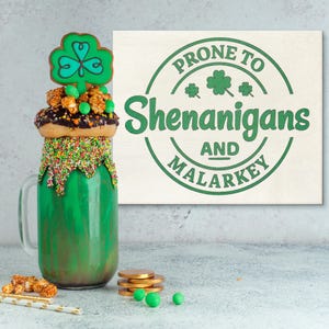 St. Patrick&#39;s Day Decor, Prone To Shenanigans and Malarkey Wooden Sign, Funny Irish Gift, Irish Decor, Happy St Patricks&#39;s Day