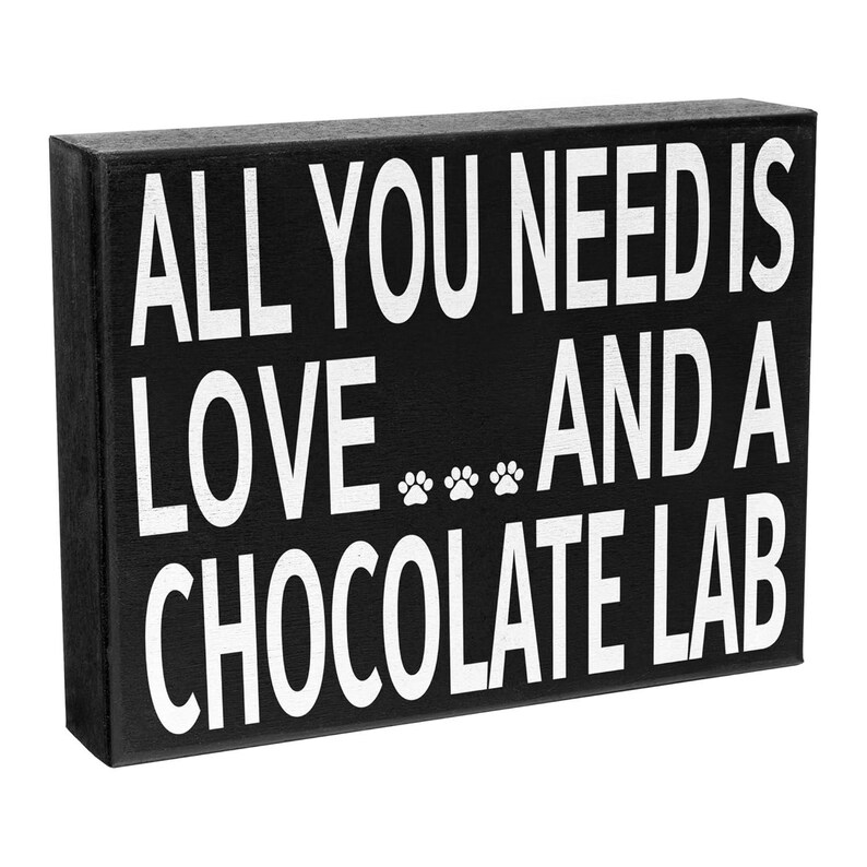Labrador Lover, All You Need Is Love And A Chocolate Lab Sign and Gift for Mom image 8