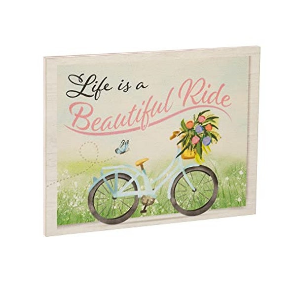 Life Is a Beautiful Ride Wooden Sign, Spring Decor, Bicycle Art, Inspirational Quote, Motivational Wall Art, Spring Decorations
