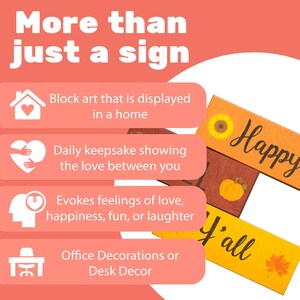 Happy Fall Y'all Wood Block Signs: Autumn Tiered Tray Decor image 12