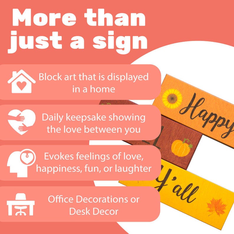 Happy Fall Y'all Wood Block Signs: Autumn Tiered Tray Decor image 12