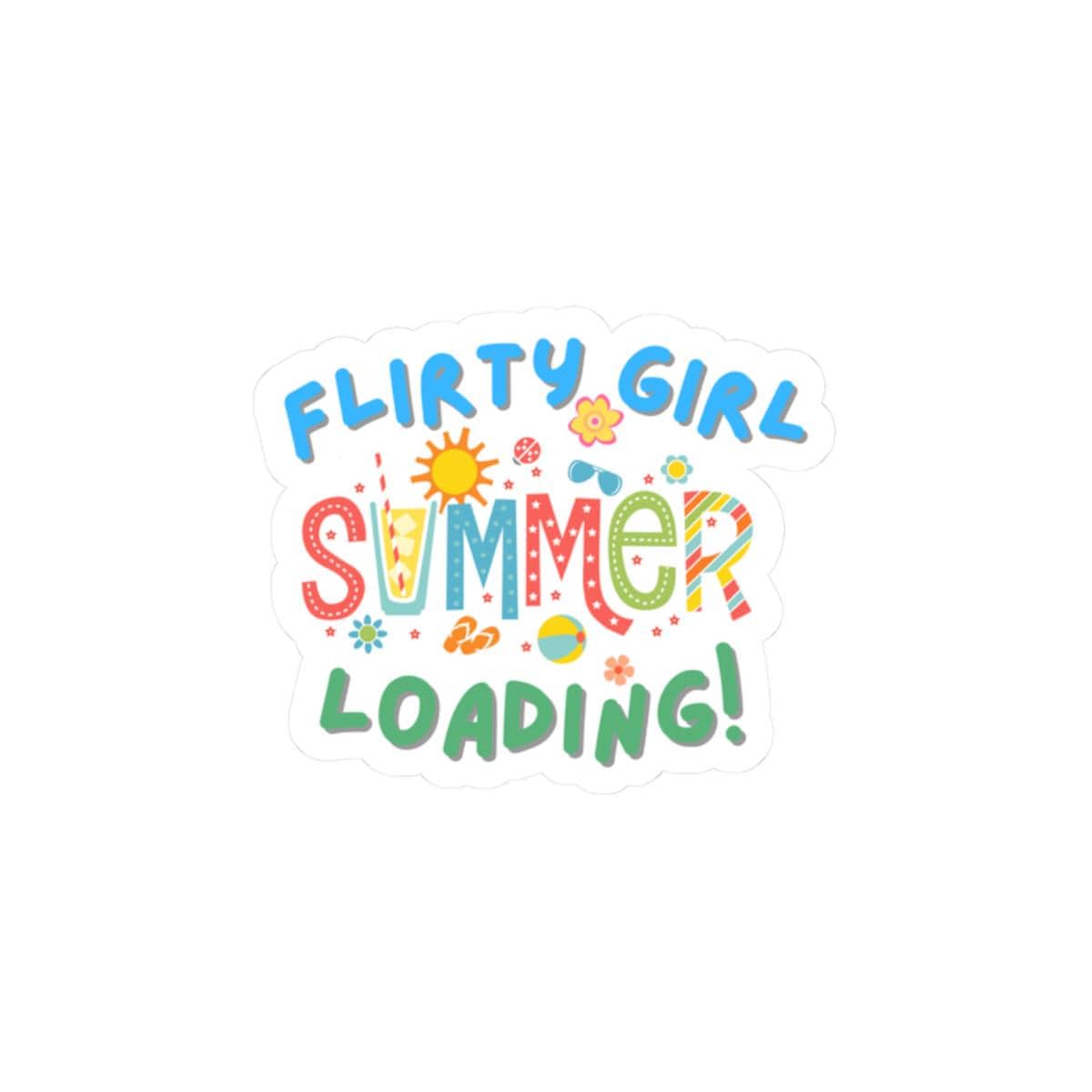 Flirty Summer Loading Stickers, Cute Aesthetic Decals for Laptops ...