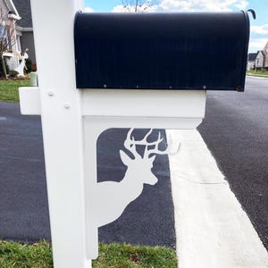 Outdoor Deer Mailbox Bracket and Porch Decor, Indoor and Outdoor Weather Resistant, Country Decor, Hunting Theme, 21 Inch