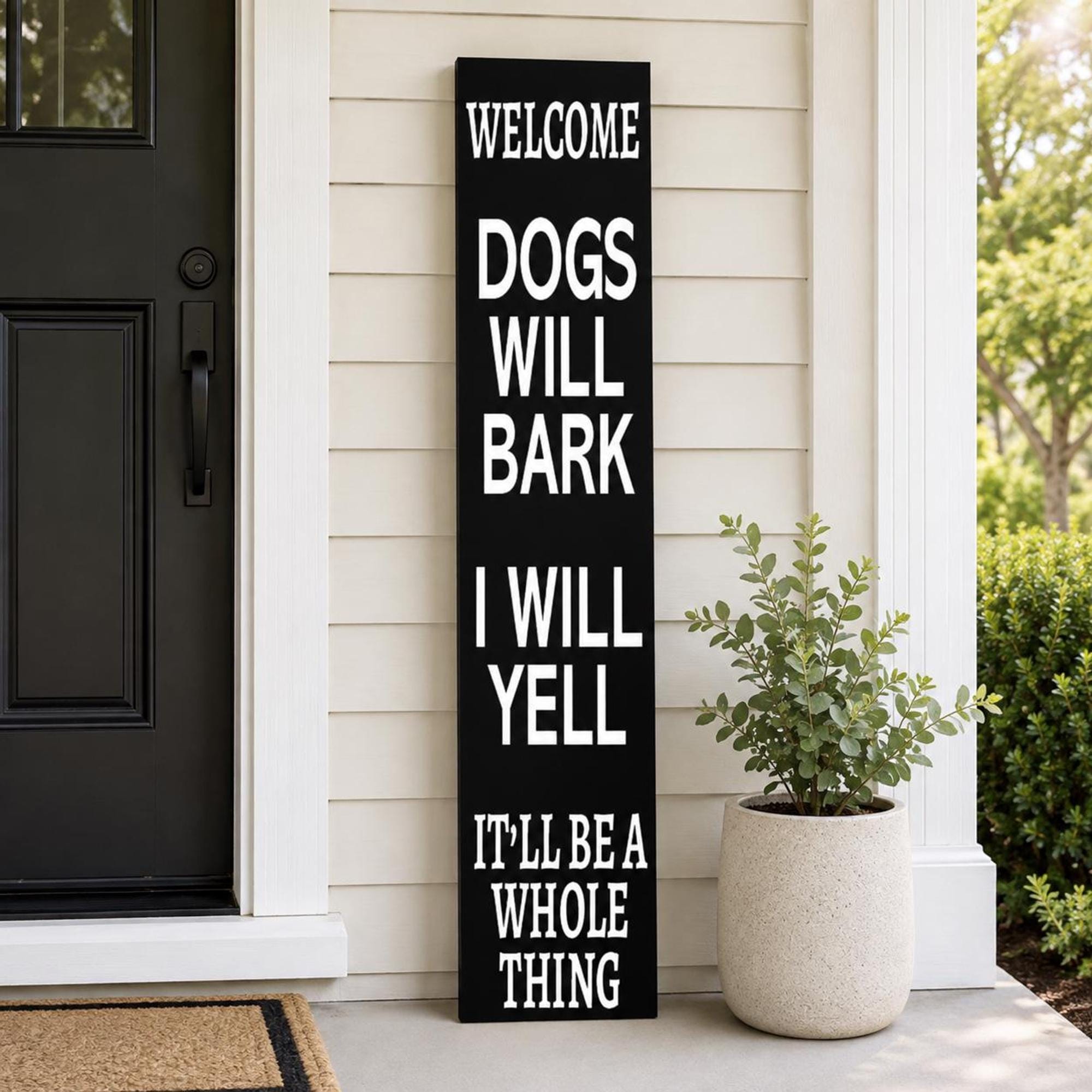 Funny Dog Porch Sign, Front Door Decor, Bark at Visitors - Etsy