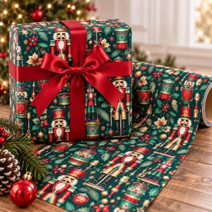 高級包装紙、くるみ割り人形のギフト包装紙（ホリデー、クリスマスギフト、パーティー装飾用）、環境に優しいギフト包装紙、お祝いの包装紙
