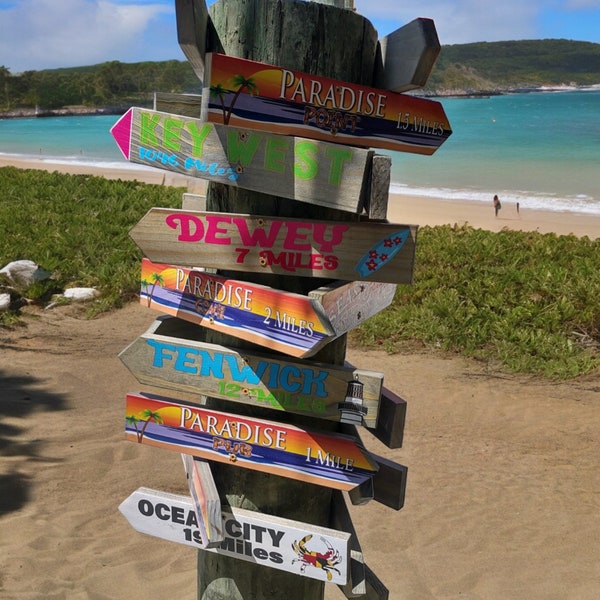 Travel Memory Gift, Mileage Signs, Places Traveled Sign, Destination Sign Arrow Signpost, Directional Arrow, Weather Resistant, Outside Sign