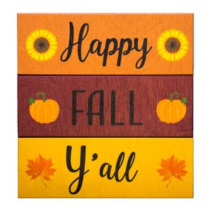 Happy Fall Y'all Wood Block Signs: Autumn Tiered Tray Decor image 11