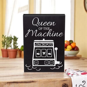 Gift for Casino Lover - Funny Slot Machine Sign - Gift for Mom or Grandma - Gambling Queen Decor - Las Vegas Home Decor