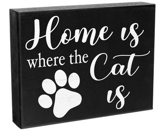 Cat Mom Wooden Sign: Home Decor, Cat Lover Gift