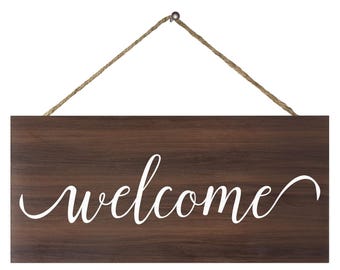 Rustic Wood Welcome Sign: Farmhouse Front Door Decor