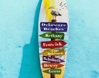 Custom Beach Name Surfboard Sign: Weatherproof Indoor Outdoor