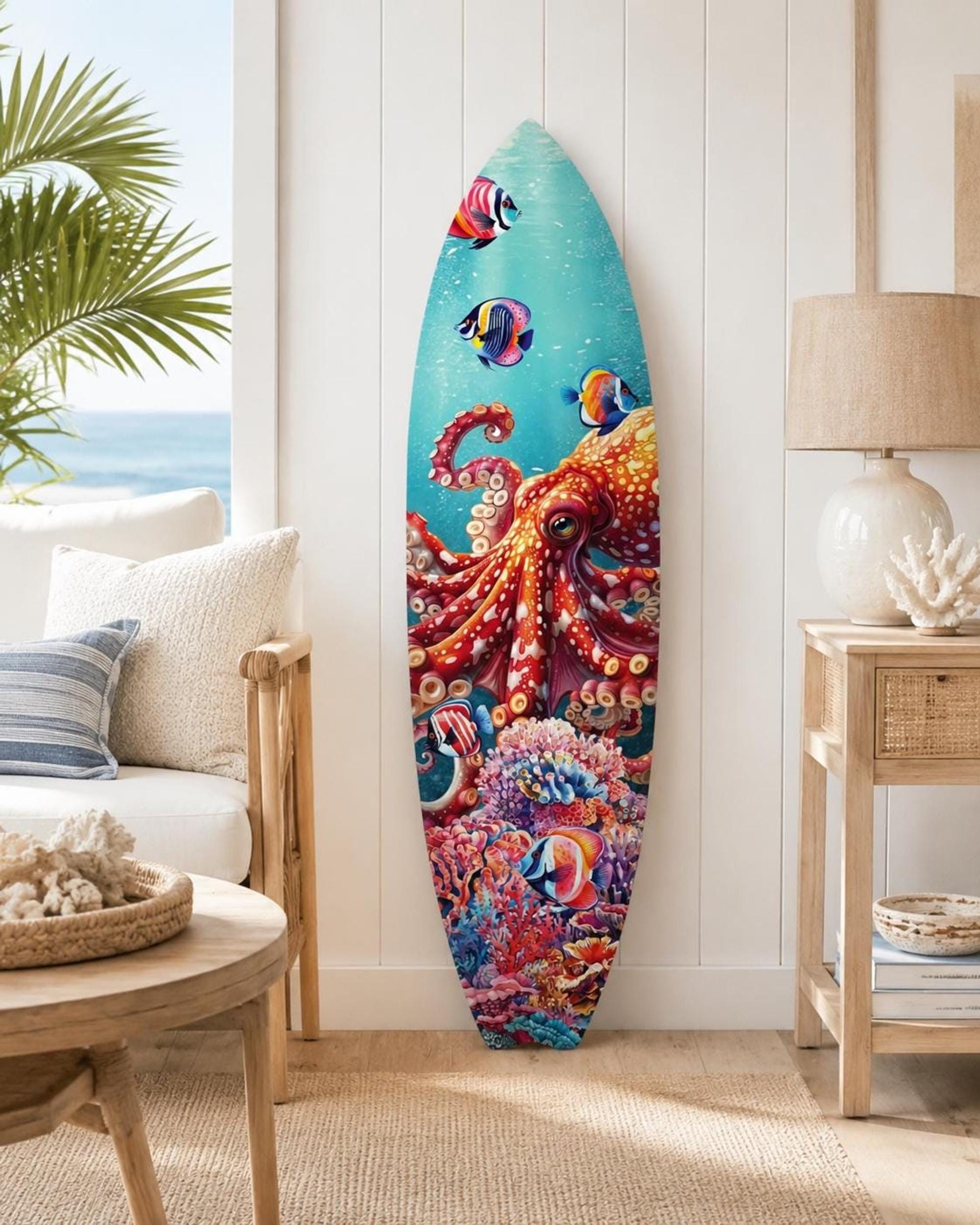 Octopus Surf Board - Etsy