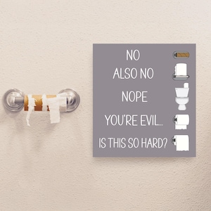 Funny Bathroom Signs, Funny Farmhouse Bathroom Decor, Changing the Toilet Paper Rustic Farmhouse Bathroom Wall Art, Gray