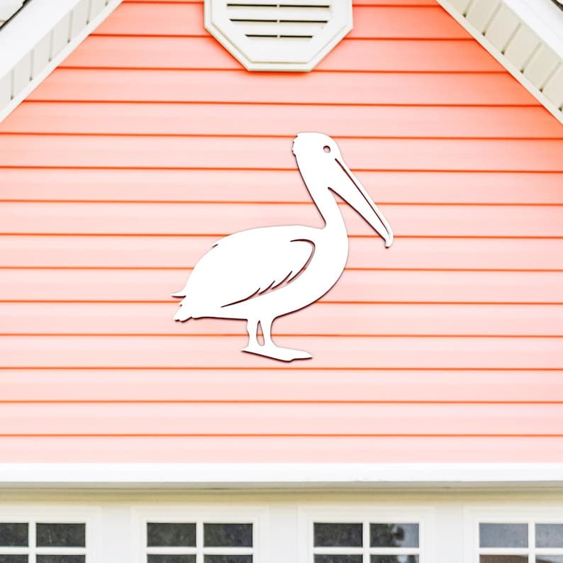 Outdoor Indoor Pelican Wall Art: Coastal Beach House Decor, Weatherproof PVC image 4