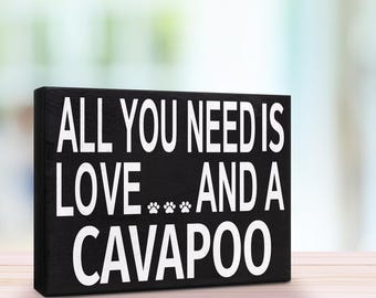 Panneau en bois Cavapoo Mom : cadeau pour amoureux des chiens, fabriqué aux États-Unis