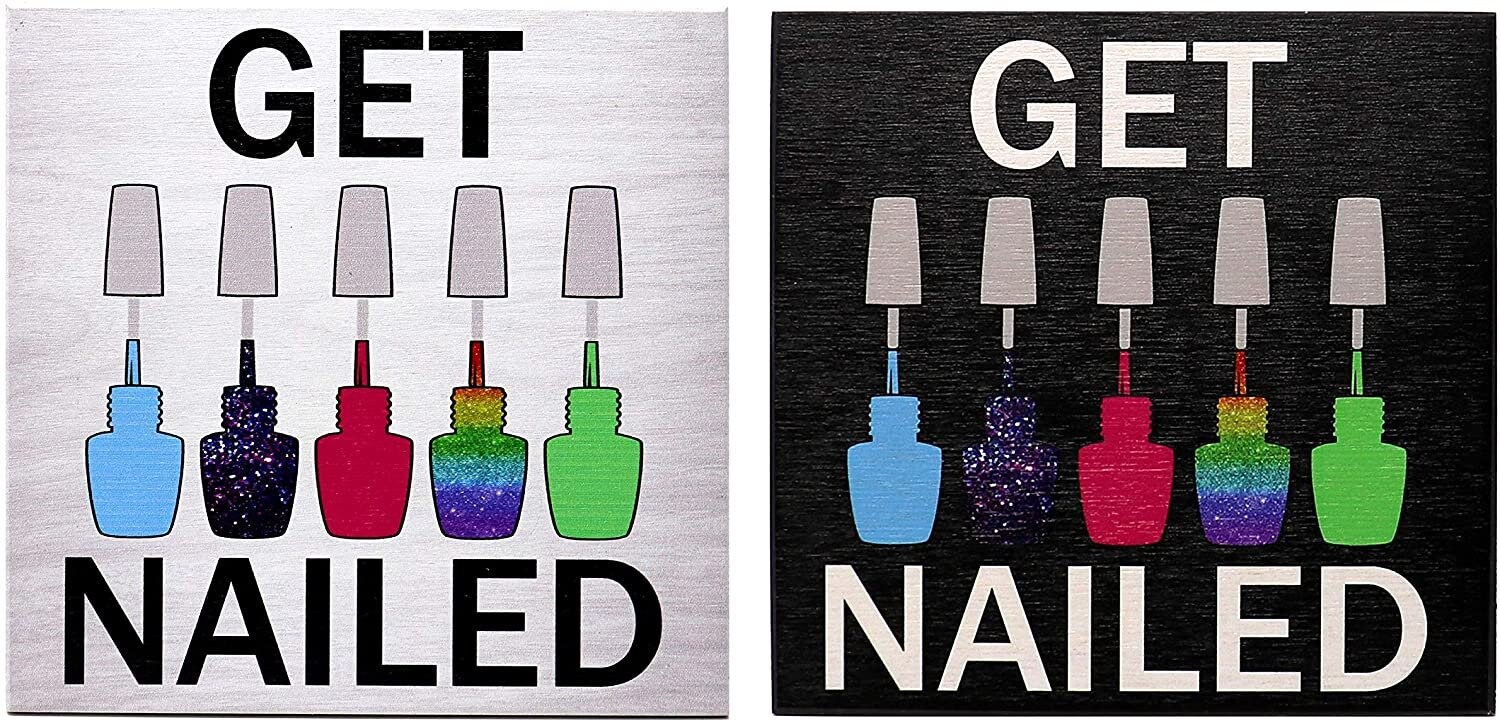 JennyGems Get Nailed Wood Hanging Sign Free Standing Etsy