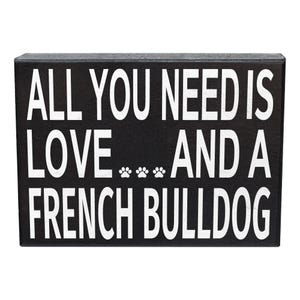 French Bulldog black and white box sign