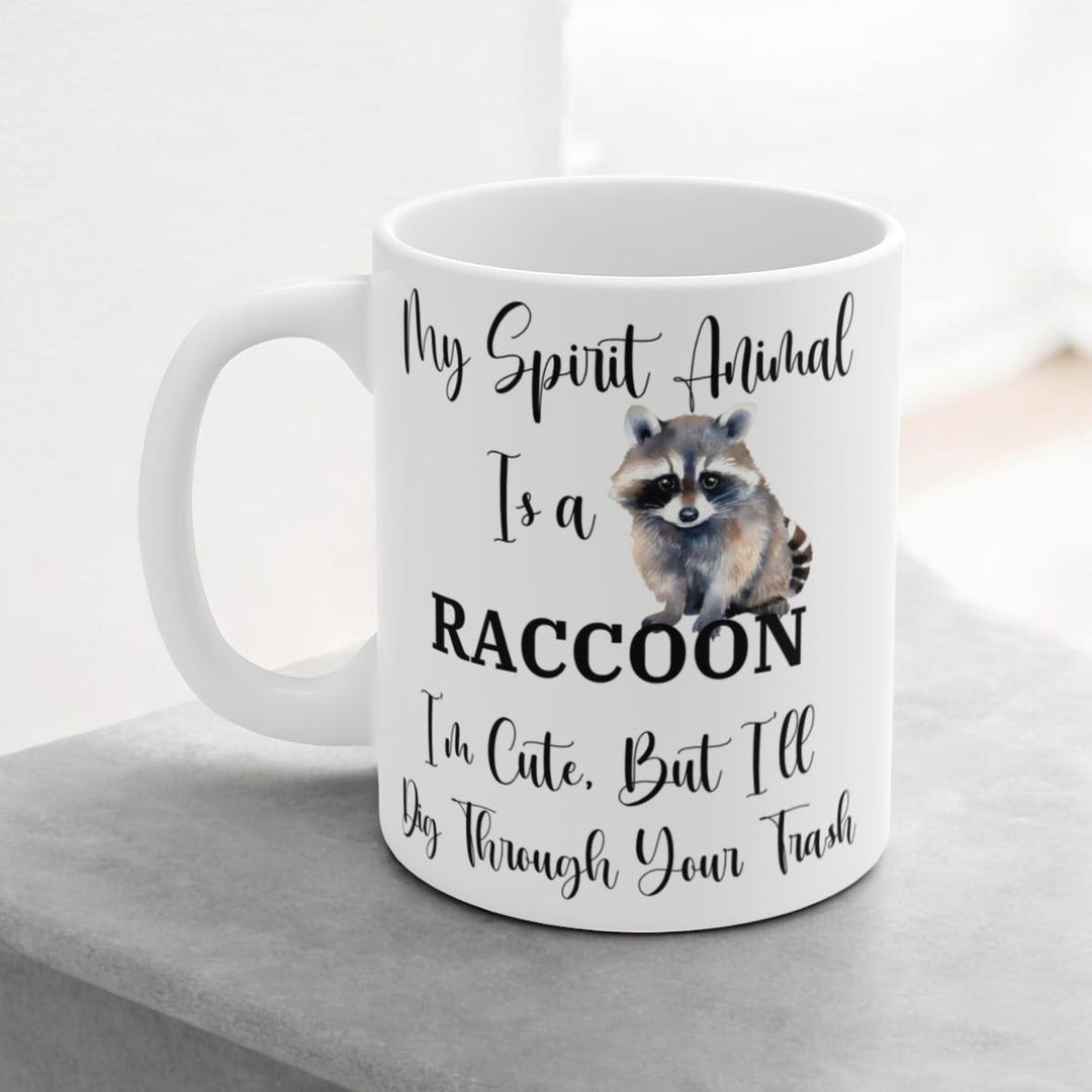 Raccoon Spirit Animal Mug - Cute Raccoon Gift, Animal Lover Coffee Cup ...