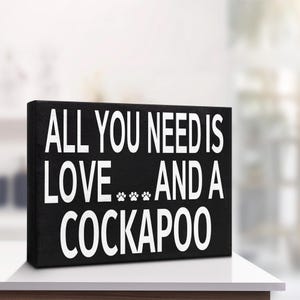 Cockapoo Love Wood Sign, Dog Mom Gift, Cockapoo Decor, Wall Hanging, Shelf Art