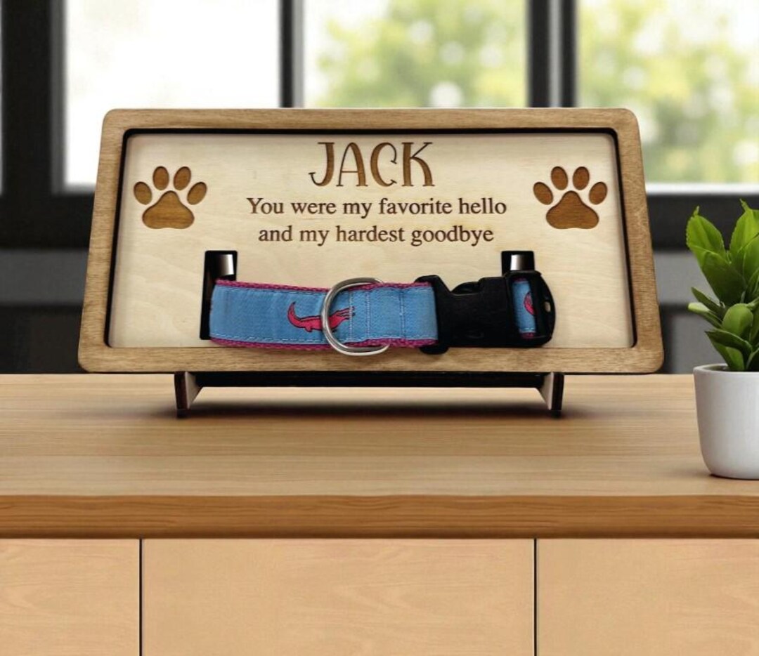 Personalized Dog Memorial Frame With Collar Holder: Pet Loss Gift - Etsy