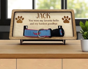 Personalized Dog Memorial Frame with Collar Holder: Pet Loss Gift