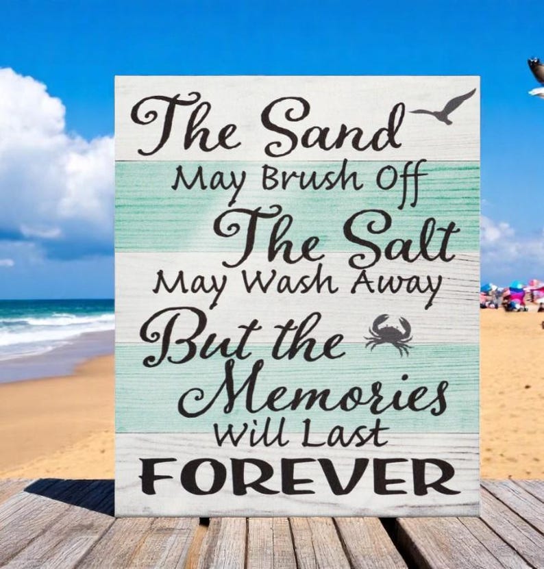 Sand Salt Memories Sign: Coastal Beach House Decor - Etsy