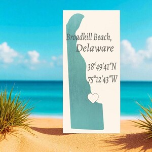Broadkill Beach, Delaware Nautical Wooden Sign, Delaware Gifts, Hometown Pride, Beach Decor, Hanging Wall Art, Made in USA