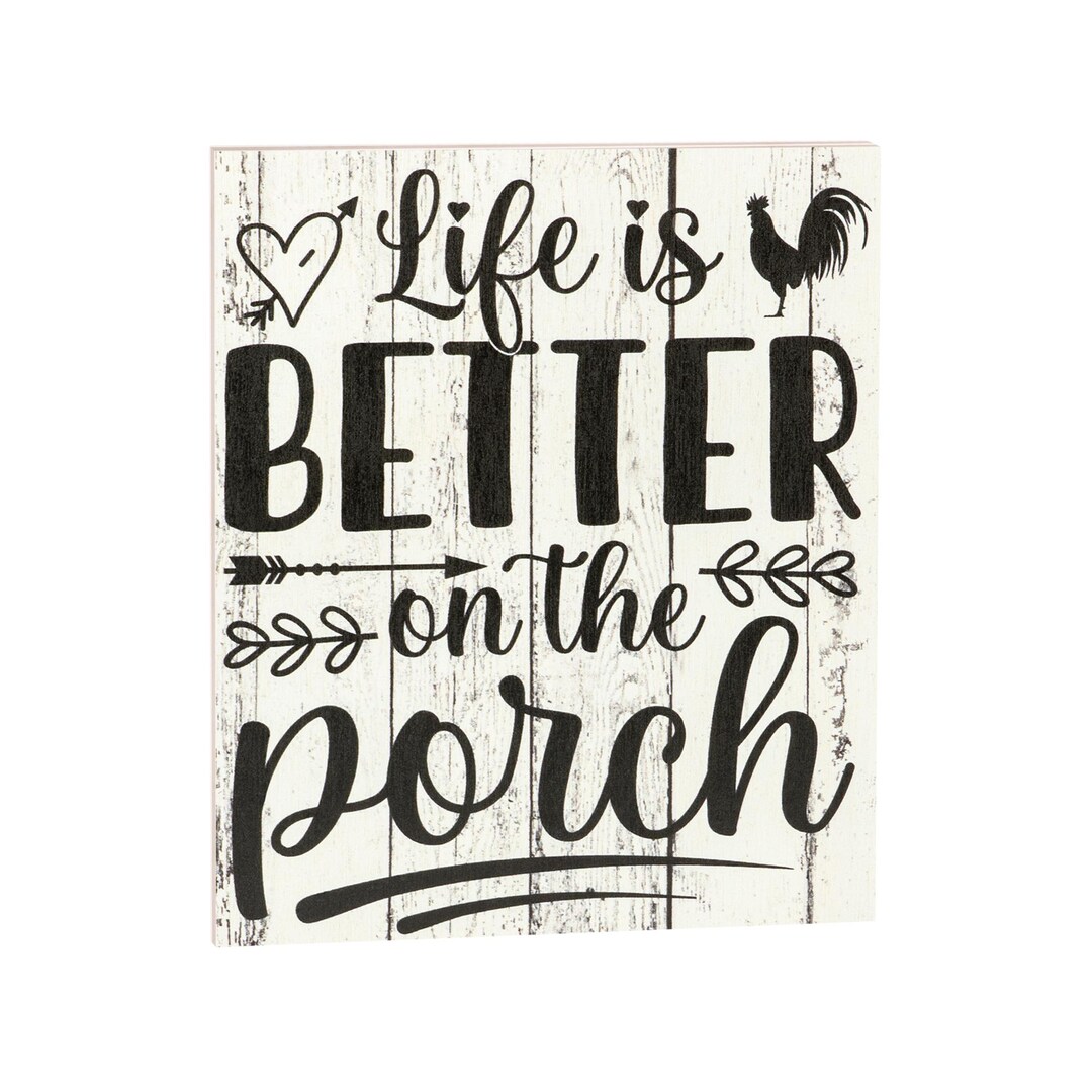 Life is Better on the Porch Sign: Whitewash Farmhouse Decor - Etsy