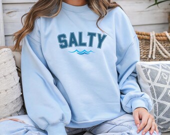 Salty Crewneck Sweatshirt: Unisex Nautical Beach Wear