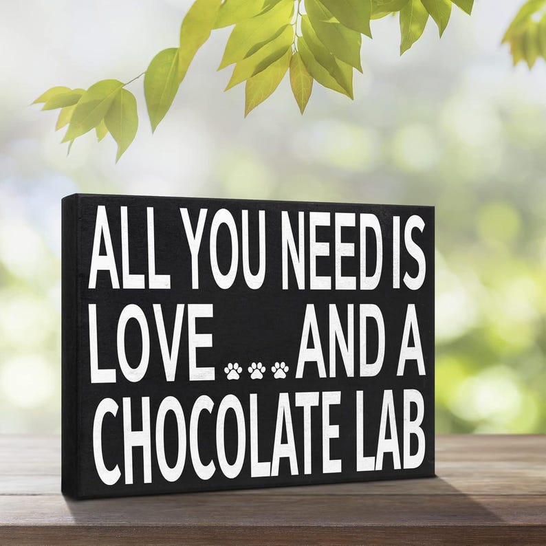 Labrador Lover, All You Need Is Love And A Chocolate Lab Sign and Gift for Mom image 5