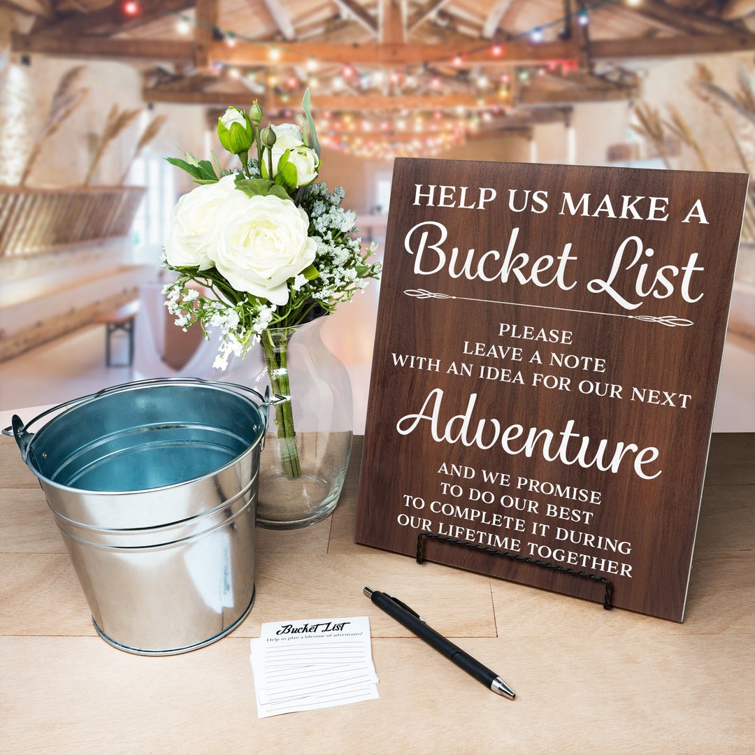 Bucket List Sign, Wedding Bucket List, Wedding Signs, Bucket List Guest