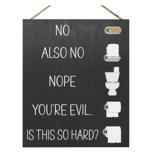 Funny Bathroom Signs, Funny Farmhouse Bathroom Decor, Changing the Toilet Paper, Rustic Farmhouse Bathroom Wall Art Sign, Black Color