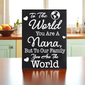 To the World You Are a Nana Sign – Gift for Nana, Mother&#39;s Day or Christmas Present, Rustic Wooden Shelf or Wall Decor for Grandmother