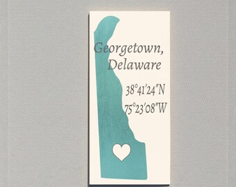 Georgetown Delaware Wooden Sign: Nautical Home Decor