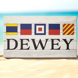 Dewey Beach Delaware Gifts, Dewey Beach Delaware Souvenirs, Delaware Sign, Delaware Decor, Dewey Nautical Flags Sign