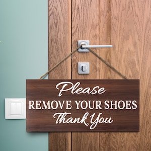Remove Your Shoes Sign: Farmhouse Style Wooden House Rules