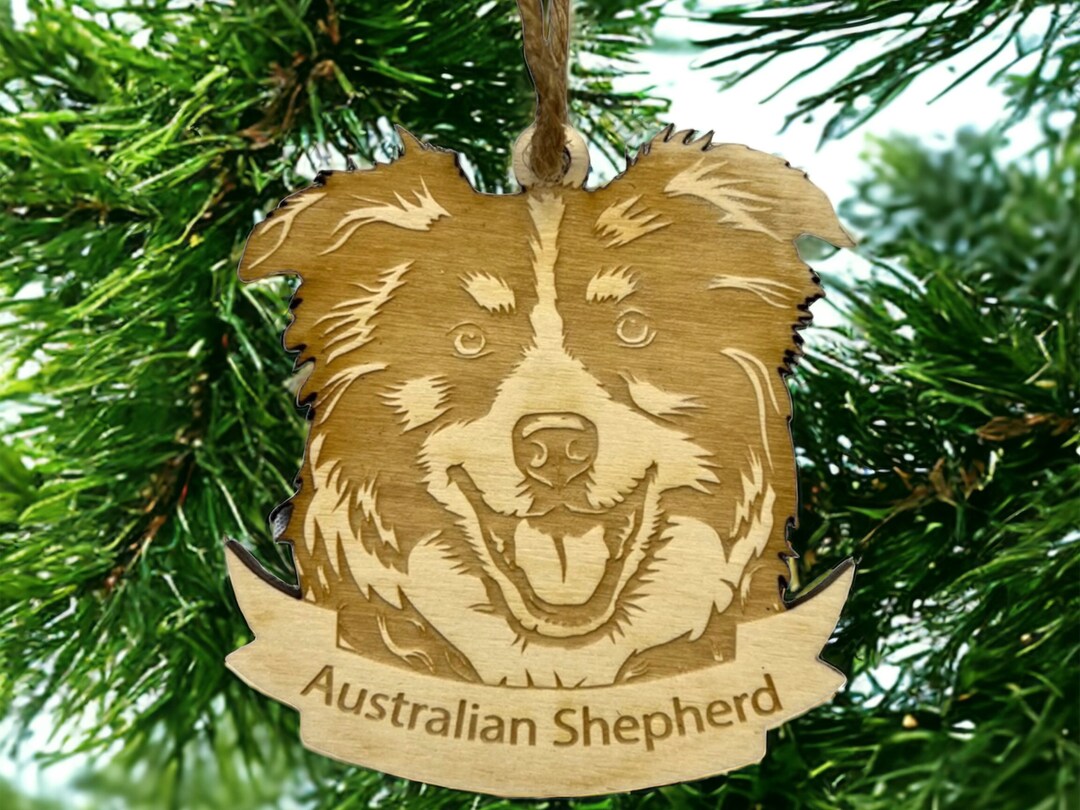 Personalized Australian Shepherd Dog Christmas Ornament With Custom