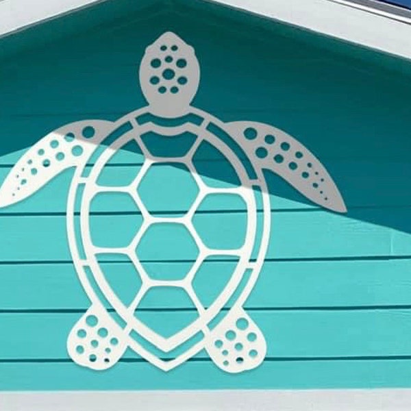 Large Outside Exterior Turtle Sign | Outdoor Sign for Beach House | Outdoor Yard Art | Coastal Chic - Coastal Cottage | Weatherproof PVC