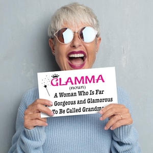 Glamma Gift, Gift for Grandma, Glamma Grandma, Funny Grandmother Wooden Sign, Grandma Gifts, Glamma Decor, New Grandma