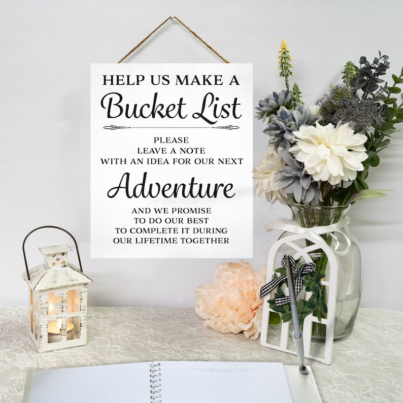 Bucket List Sign Wedding Bucket List Wedding Signs Bucket Etsy