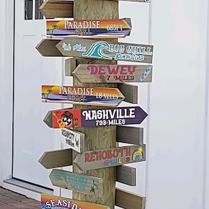 Travel Memory Gift, Places Traveled Signs, Destination Sign Arrow for Signpost, Directional Travel Journey of Love Gift Idea