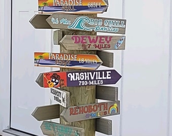 Travel Memory Gift, Places Traveled Signs, Destination Sign Arrow for Signpost, Directional Travel Journey of Love Gift Idea