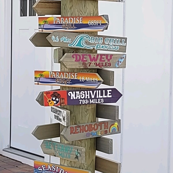 Travel Memory Gift, Places Traveled Signs, Destination Sign Arrow for Signpost, Directional Travel Journey of Love Gift Idea