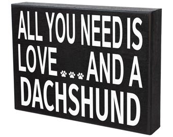 Dachshund Wooden Sign: Rustic Farmhouse Decor, Gift for Dog Mom
