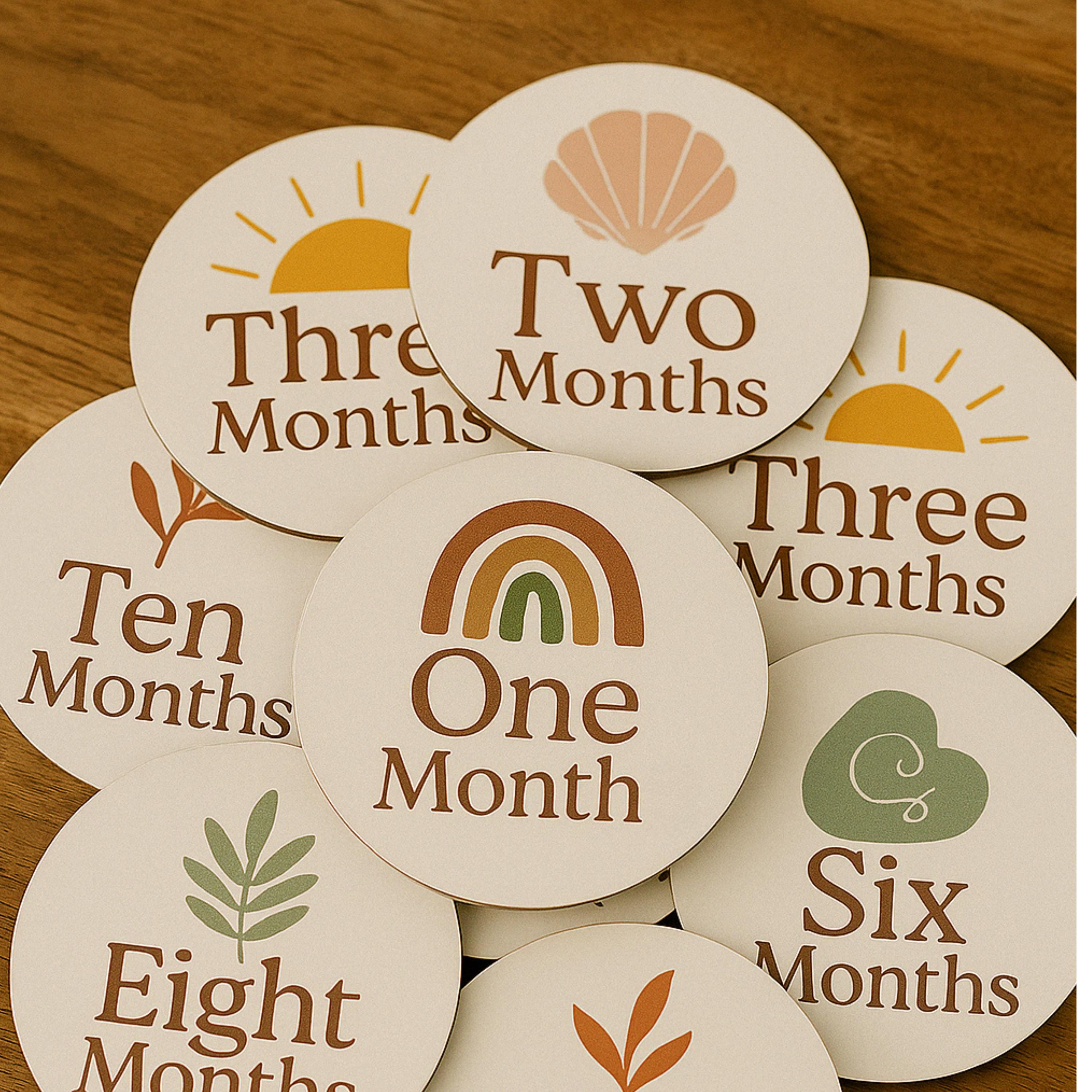 Boho Baby Monthly Milestone Discs: Coastal Photo Prop Set - Etsy